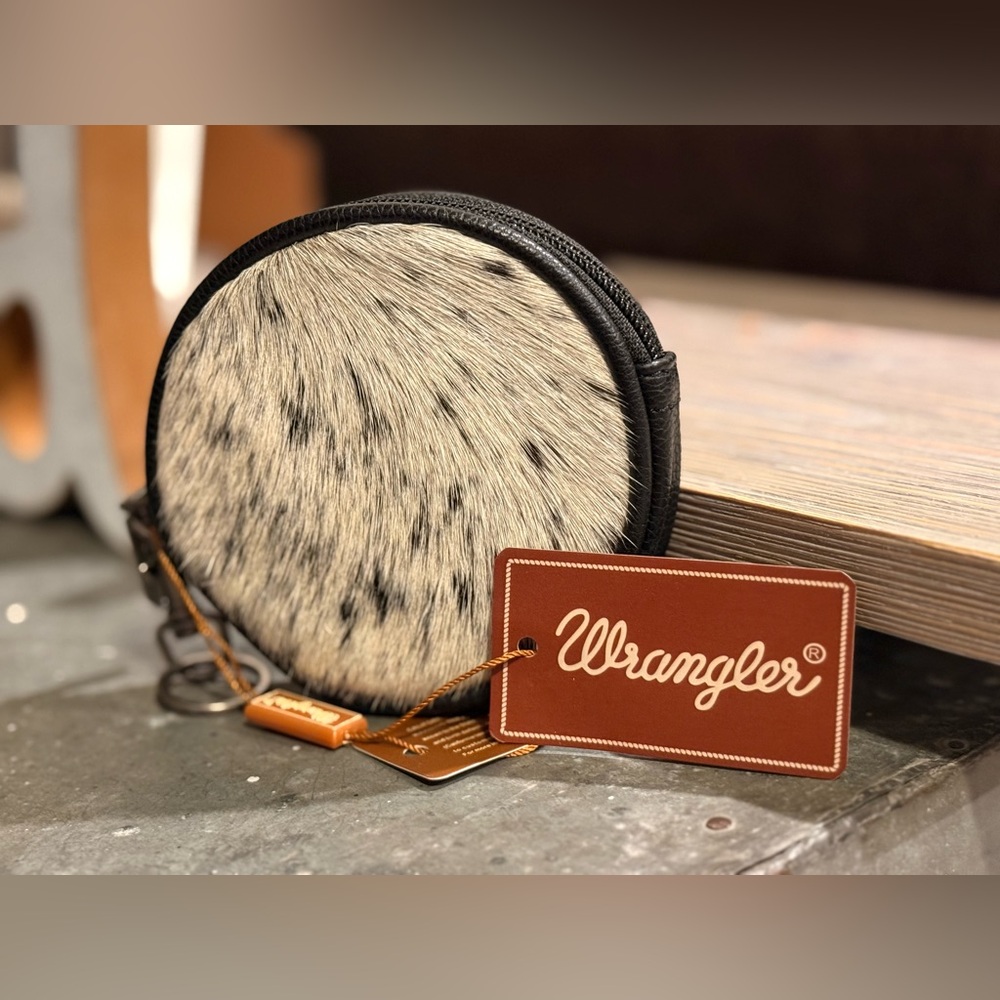 Wrangler Black and White Textured Round Coin Purse